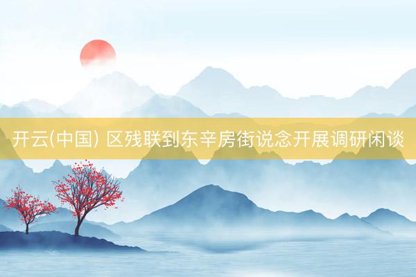 开云(中国) 区残联到东辛房街说念开展调研闲谈