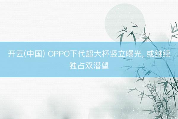 开云(中国) OPPO下代超大杯竖立曝光， 或继续独占双潜望