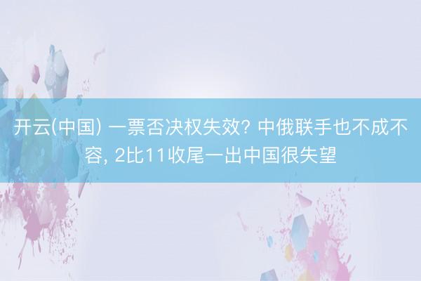 开云(中国) 一票否决权失效? 中俄联手也不成不容， 2比11收尾一出中国很失望