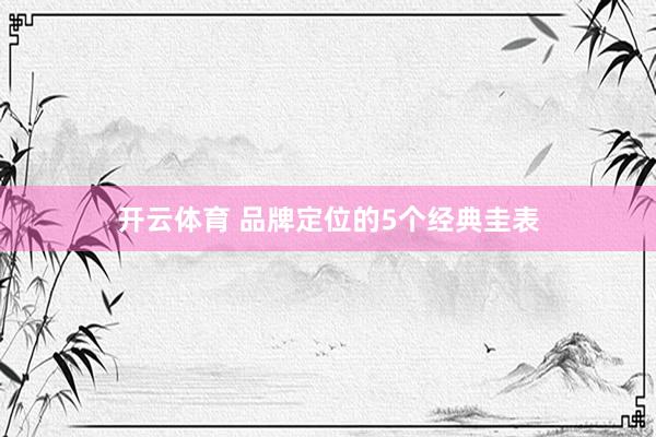 开云体育 品牌定位的5个经典圭表